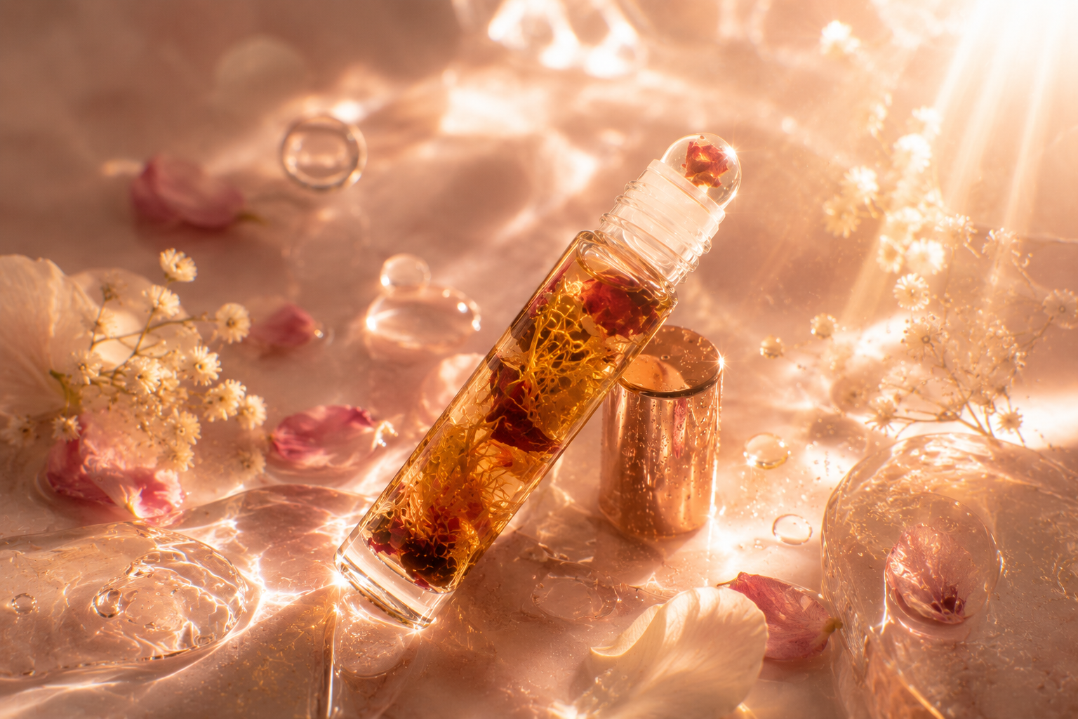 Soft luminous lip finish after applying the infused lip oil